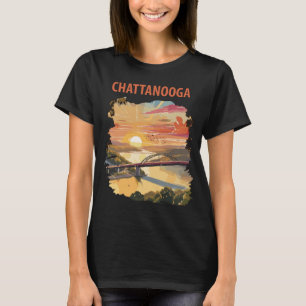 Chattanooga Bridge Sonnenuntergang Orange Reise T- T-Shirt