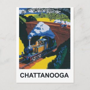Chattanooga, Dampflokomotiven-Eisenbahn unter der  Postkarte