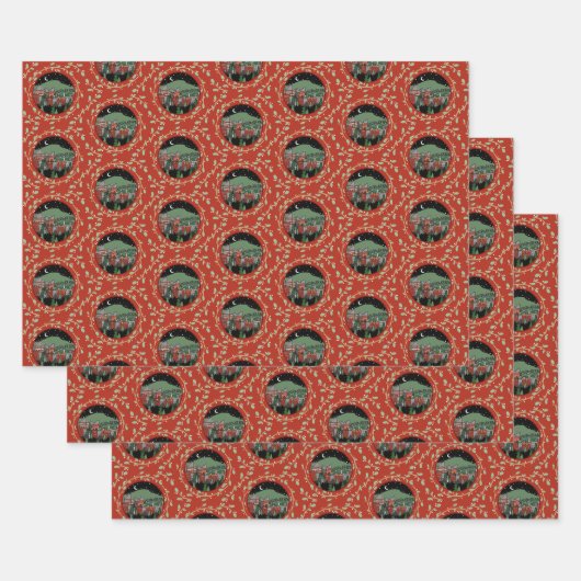 Chattanooga Holiday Wreath Geschenk Wrap 3 Blätter (Set)