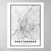Chattanooga Karte Poster (Vorne)