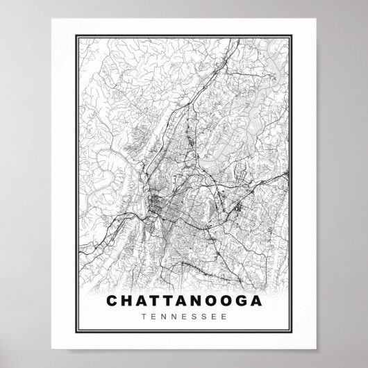 Chattanooga Karte Poster (Vorne)
