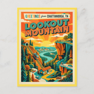 Chattanooga Lookout Mountain im Vintage-Stil Postkarte