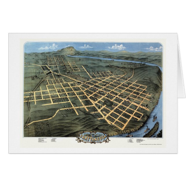 Chattanooga, panoramische Karte TN - 1871 (Vorderseite (Horizontal))