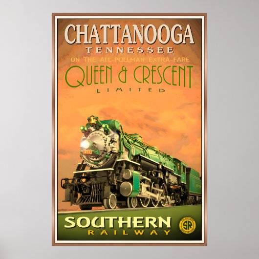 Chattanooga QUEEN & CRESCENT Limited Railway Poster (Vorne)