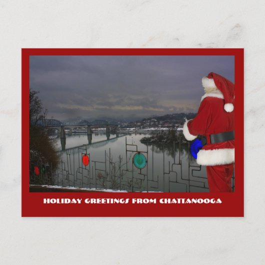 Chattanooga Santa Feiertagspostkarte (Vorderseite)