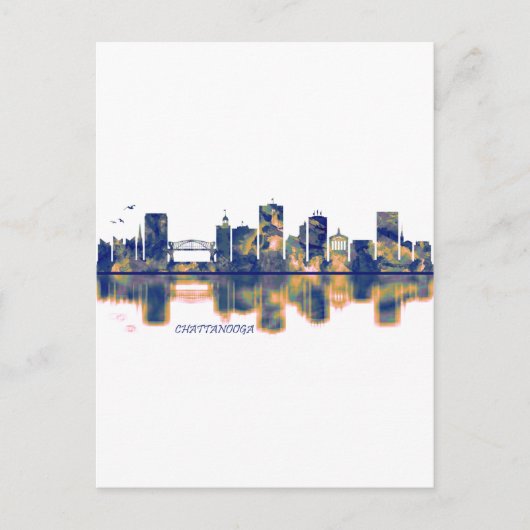 Chattanooga Skyline Feiertagspostkarte (Vorderseite)