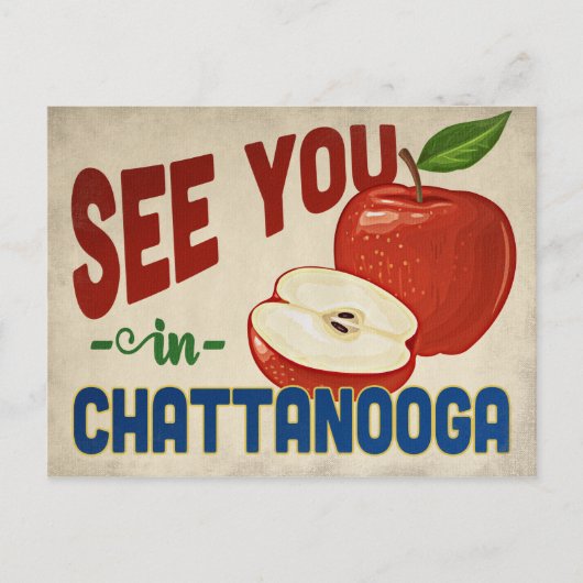 Chattanooga Tennessee Apple - Vintage Travel Postkarte (Vorderseite)