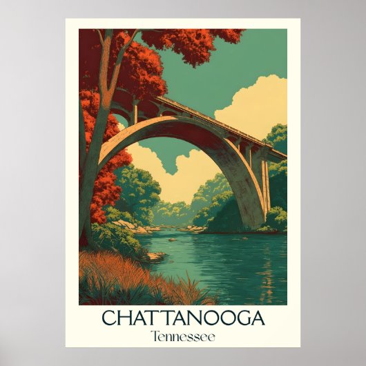 Chattanooga Tennessee Bogenbrücke Poster (Vorne)