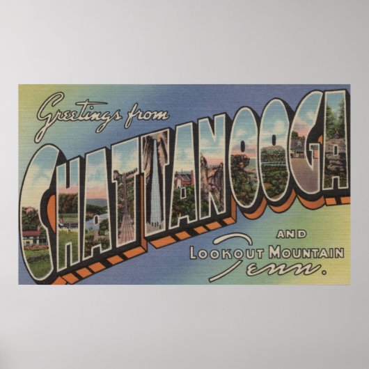 Chattanooga, Tennessee - Große Buchstabenszenen Poster (Vorne)