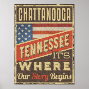 Chattanooga Tennessee Hier beginnt unsere Geschich Poster