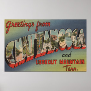 Chattanooga, Tennessee - Large Letter Scenes 2 Poster