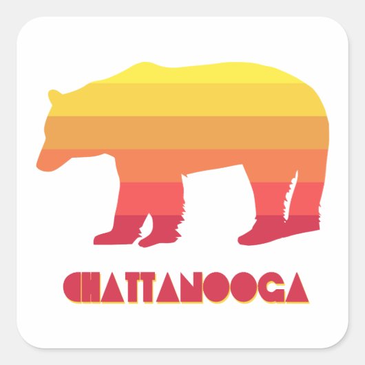 Chattanooga Tennessee Regenbogenbär Quadratischer Aufkleber (Vorderseite)