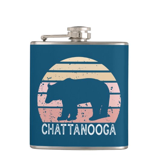 Chattanooga Tennessee Retro Bär Flachmann (Vorderseite)