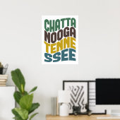 Chattanooga Tennessee Retro Wave Poster (Heimbüro)