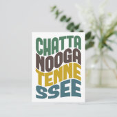 Chattanooga Tennessee Retro Wave Postkarte (Stehend Vorderseite)