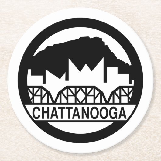Chattanooga Tennessee Runder Pappuntersetzer (Vorderseite)