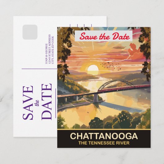 Chattanooga, Tennessee Save The Date (Vorne/Hinten)