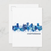Chattanooga Tennessee Skyline Blue Einladungspostkarte (Vorne/Hinten)