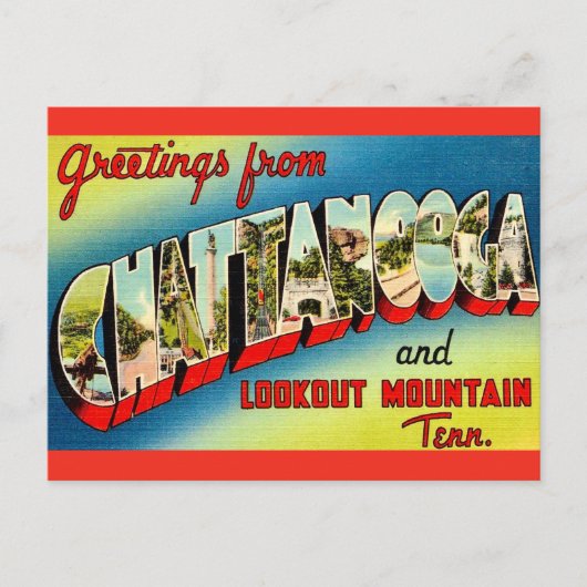 Chattanooga Tennessee Vintage Postkarte (Vorderseite)