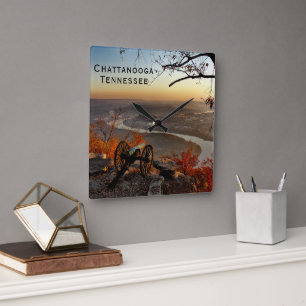 Chattanooga Tennessee vom Lookout Mountain aus Quadratische Wanduhr