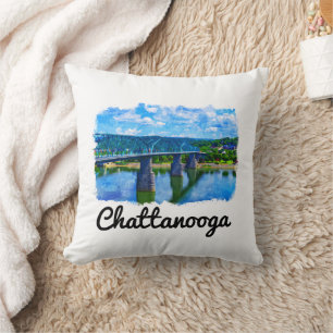 Chattanooga Tennessee Wasserfarbe Kissen