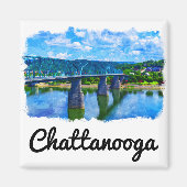 Chattanooga Tennessee Wasserfarbe Magnet (Vorne)
