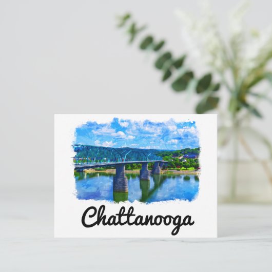 Chattanooga Tennessee Wasserfarbe Postkarte (Stehend Vorderseite)
