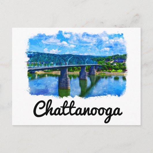 Chattanooga Tennessee Wasserfarbe Postkarte (Vorderseite)