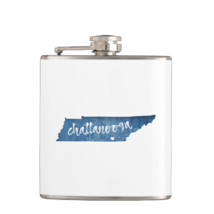 Chattanooga Tennessee Wood Grain Flachmann