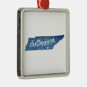 Chattanooga Tennessee Wood Grain Ornament Aus Metall (Rechts)