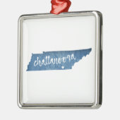 Chattanooga Tennessee Wood Grain Ornament Aus Metall (Links)