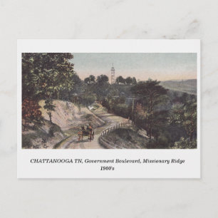 Chattanooga TN, Government Boulevard alte Postkart Postkarte