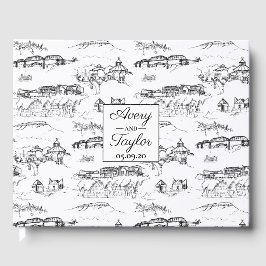 Chattanooga Toile Black and White Wedding Gästebuch