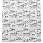 Chattanooga Toile Black und White Duschvorhang (Vorderseite)