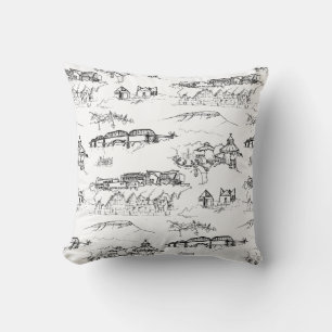 Chattanooga Toile Black und White Kissen