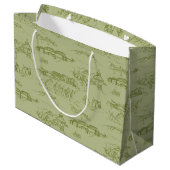Chattanooga Toile Green Große Geschenktüte (Rückseite Schrägansicht)