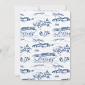 Chattanooga Toile Navy und White Einladung (Rückseite)