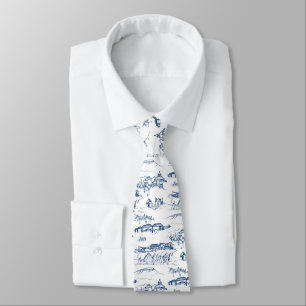 Chattanooga Toile Navy und White Krawatte