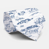 Chattanooga Toile Navy und White Krawatte (Gerollt)