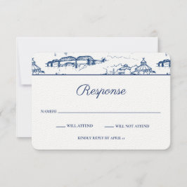 Chattanooga Toile Navy und White UAWG Mitteilungskarte