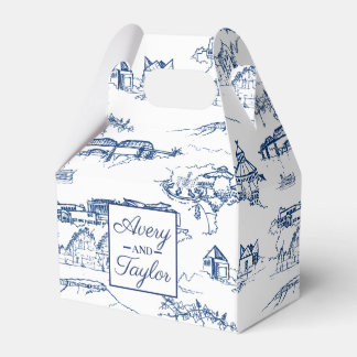 Chattanooga Toile Navy und White Wedding Geschenkschachtel