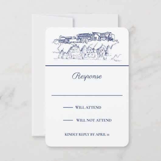 Chattanooga Toile Navy Vertical Response Card Mitteilungskarte (Vorderseite)