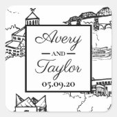 Chattanooga Toile Schwarz-Weiß-Umschlag Aufkleber (Vorderseite)