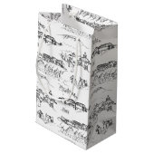 Chattanooga Toile Schwarzweiss Kleine Geschenktüte (Rückseite Schrägansicht)