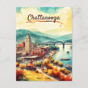 Chattanooga Walnut Street Bridge Aquarell Postkarte