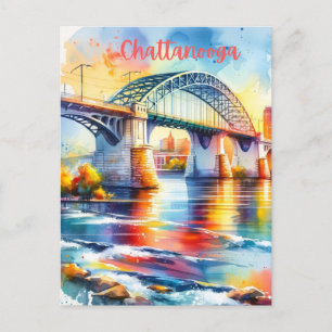 Chattanooga Walnut Street Bridge Aquarell Postkarte