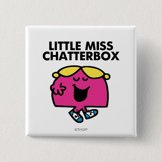 Chatten mit wenig Miss Chatterbox Button (Vorderseite)