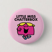Chatten mit wenig Miss Chatterbox Button (Vorderseite)