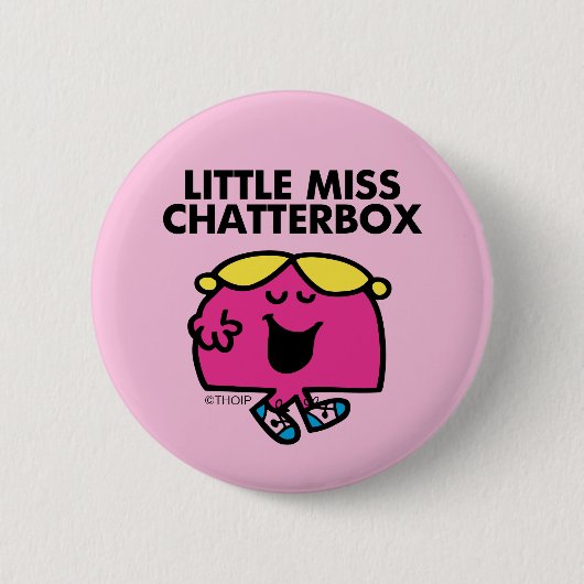 Chatten mit wenig Miss Chatterbox Button (Vorderseite)