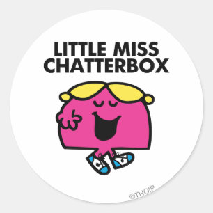 Chatten mit wenig Miss Chatterbox Runder Aufkleber